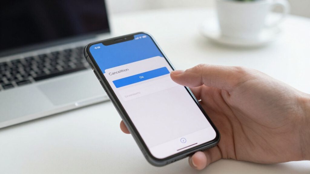 Smartphone mit digitalem Kündigungsformular