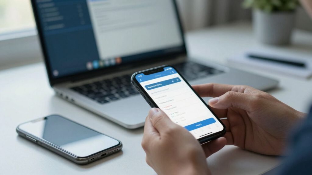 Online-Kündigung des Deutschlandtickets am Laptop