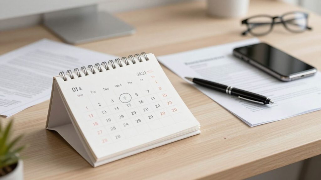 Kalender mit markiertem Kündigungstermin