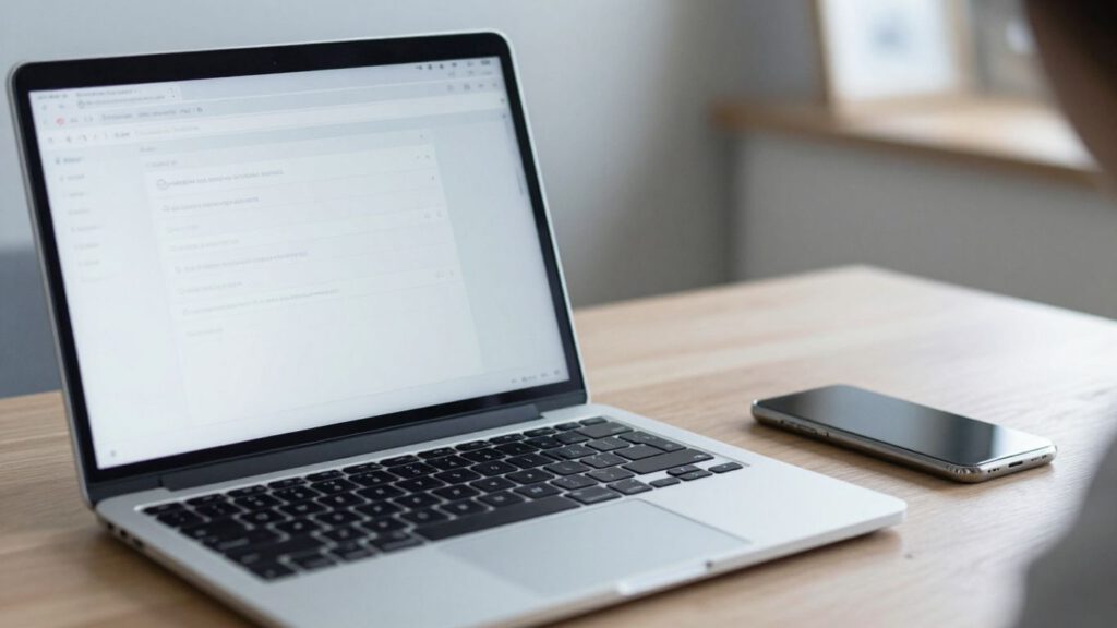Laptop mit geöffneten Kontoeinstellungen zur Kündigung